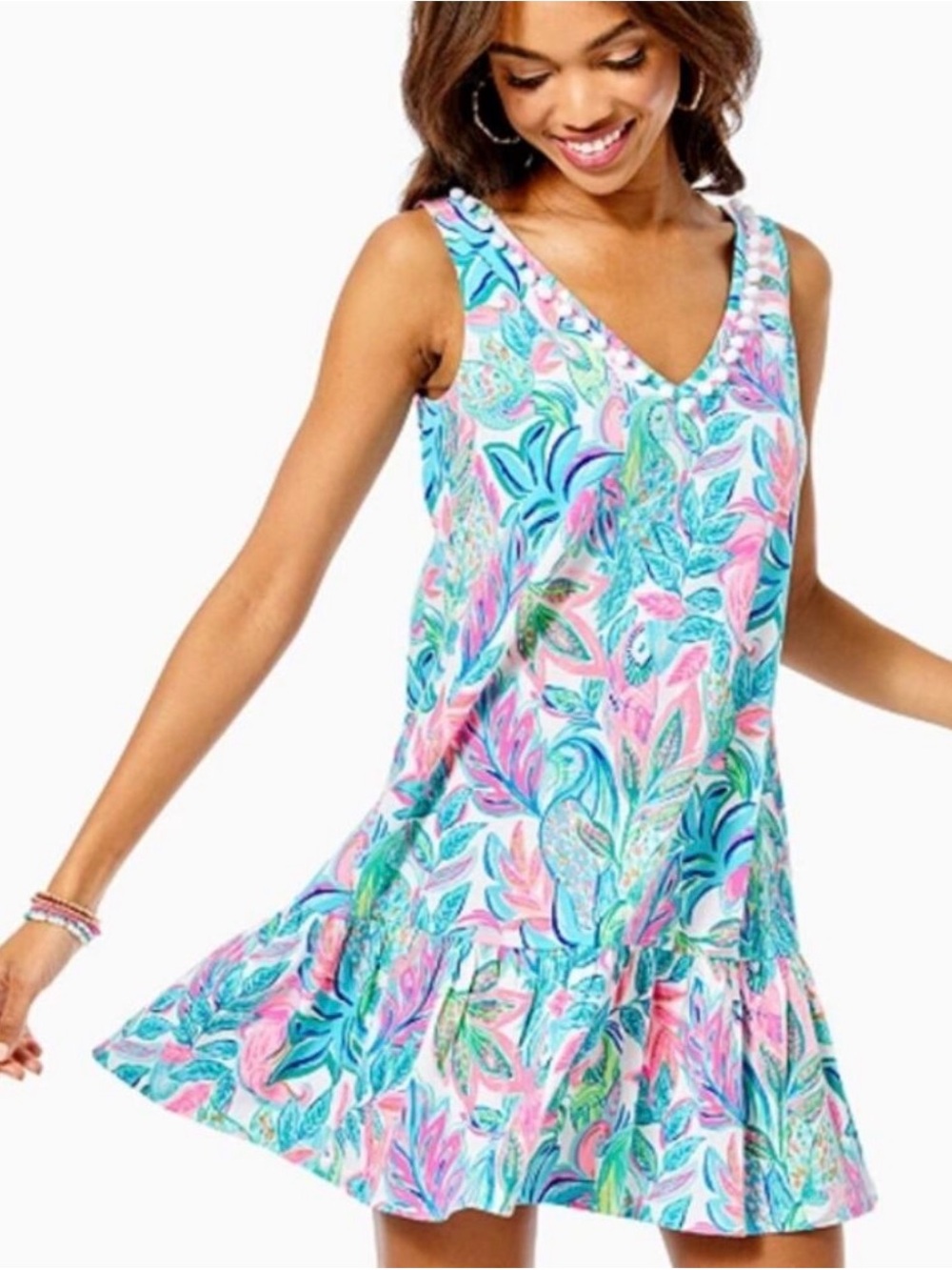 Lilly Pulitzer Camilla Dress Resort White Toucan Do It Better